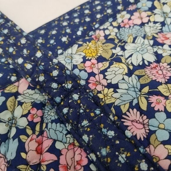 Misty Harbor Original Blue Pink Floral Quilted Bag - Picture 8 of 14